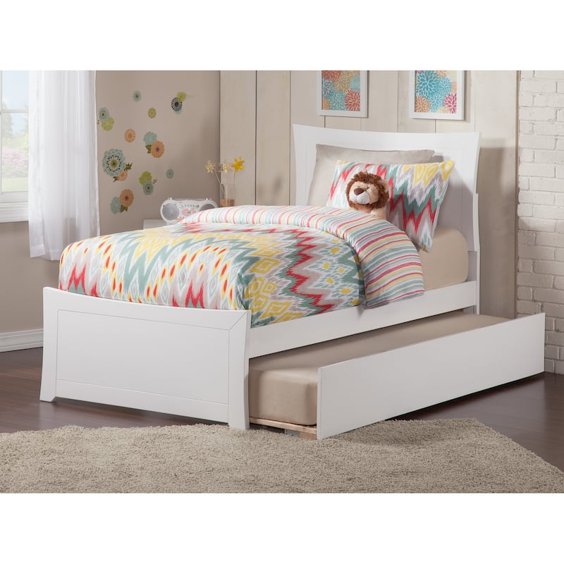 AFI Metro Platform Bed with Matching Footboard & Trundle - White - Twin XL