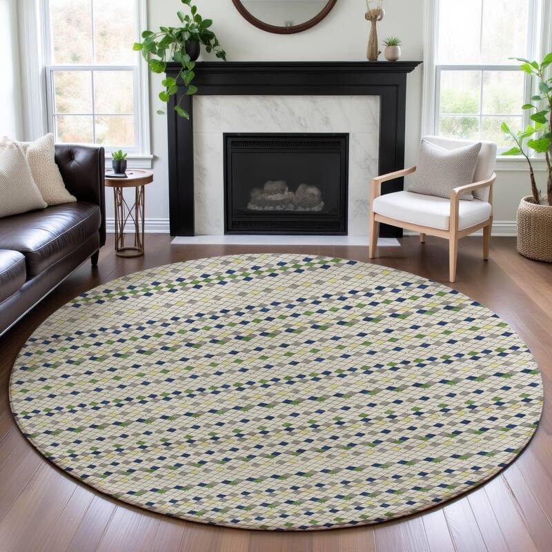 Premium Washable Super Soft Boho Global Mayfield Rug - Linen - 8' x 8'