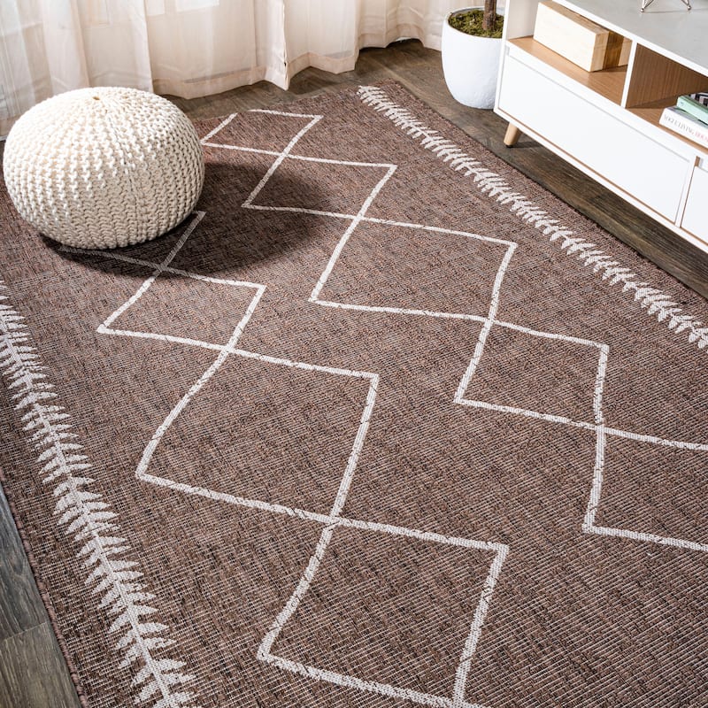 JONATHAN Y Kafel Tribal Diamond Trellis Indoor/Outdoor Area Rug