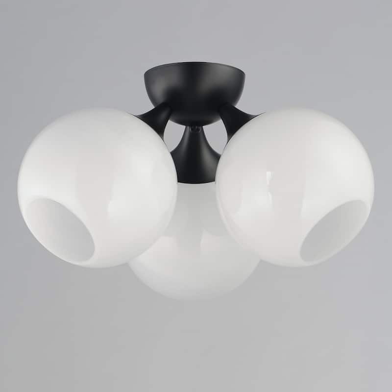 Maxim 21225MR Neve 3 Light 19" Wide Semi-Flush Ceiling Fixture with