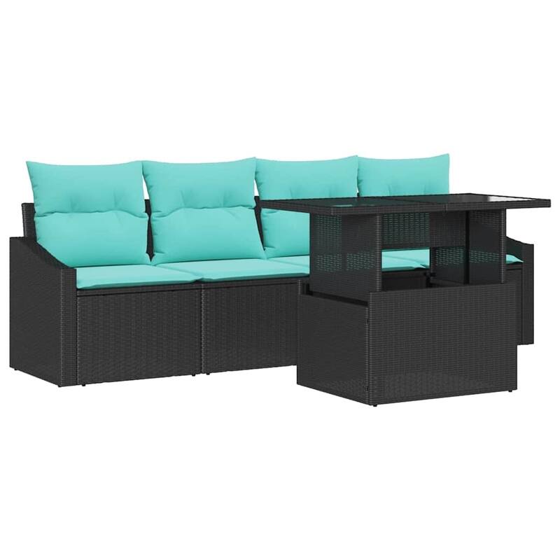 vidaXL 5 Piece Garden Sofa Set with Cushions - 91.7×24.4×27.2