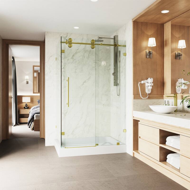 VIGO Winslow Frameless Sliding Shower Enclosure