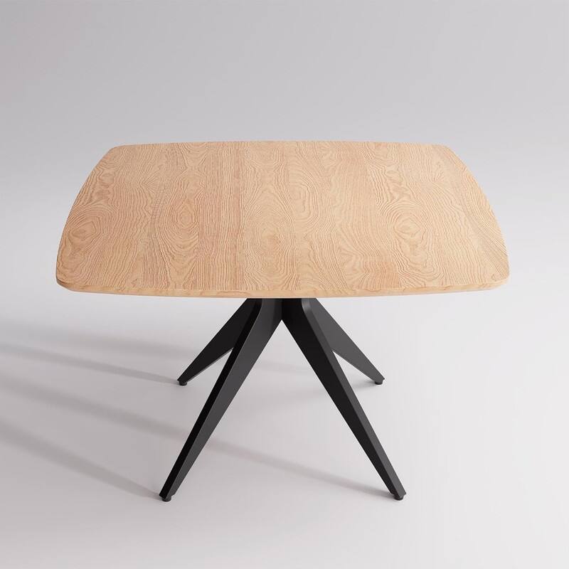 Modern Square Dining Table for 2-4, Small Kitchen Table with Metal Legs