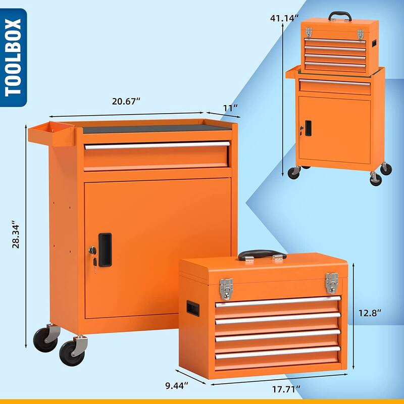5-Drawer Rolling Tool Chest Storage Cabinet with Lock Tool Box