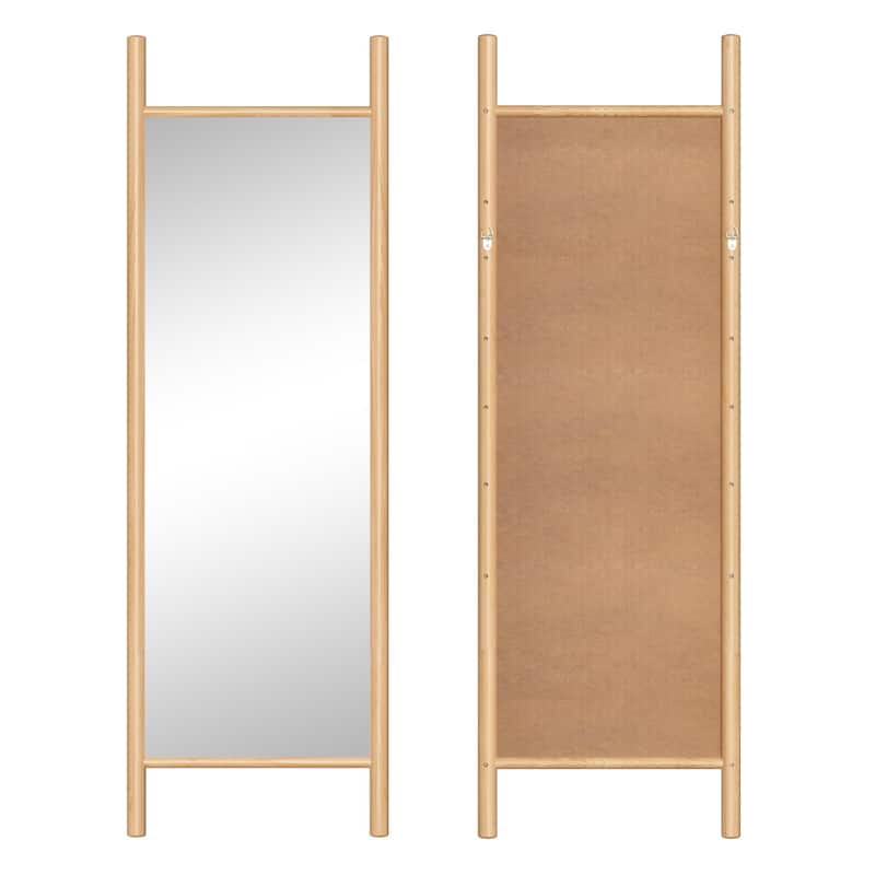 Wooden Frame Ladder-Style Wall Mirror - 64*21