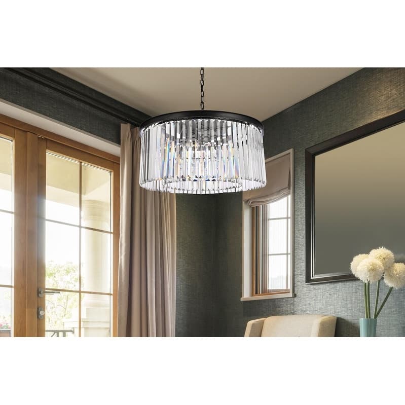 Royce Edge 8-Light Matte Black Chandelier