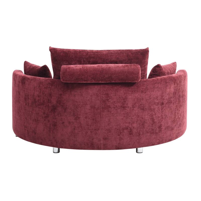 Foldable Multi-functional Sofa Bed, Burgundy, Linen, 55x29x21 inches