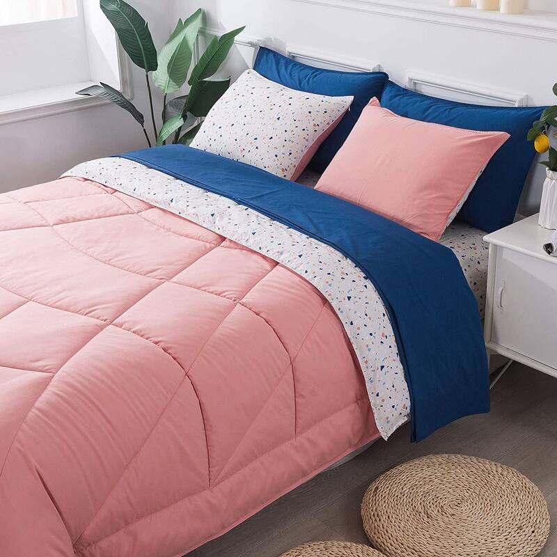 KASENTEX 5 or 7 Piece Bed in A Bag Microfiber Down Alternative Comforter Bedding Set with Sheets and Pillow Cases All Season