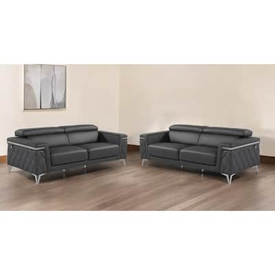 Two Piece Gray Four Person Seating Set