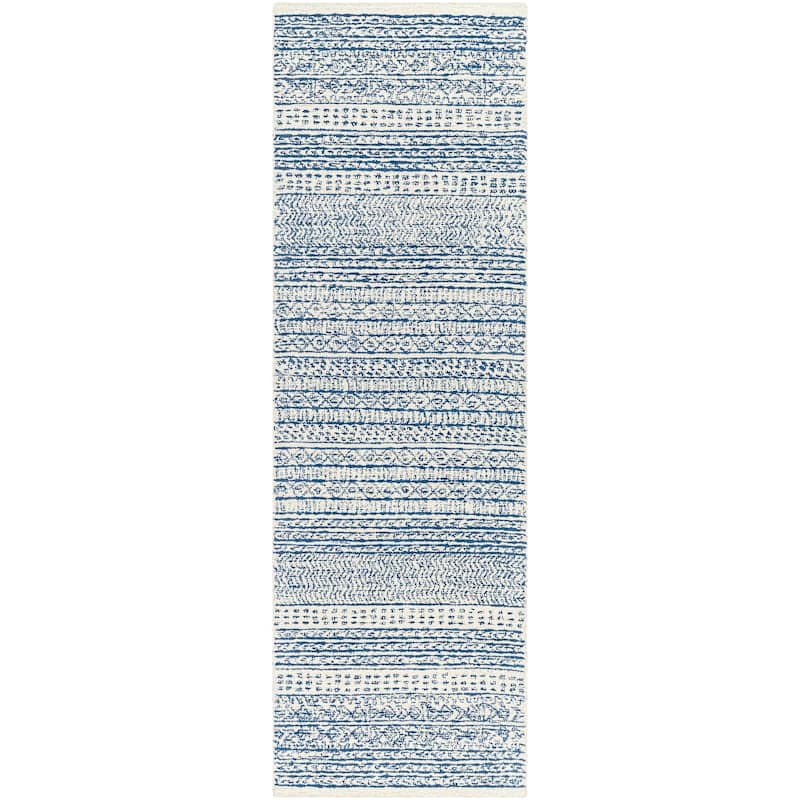 Livabliss Maroc Bohemian Tribal Hand Tufted Area Rug - 2' 6" x 8' - Denim