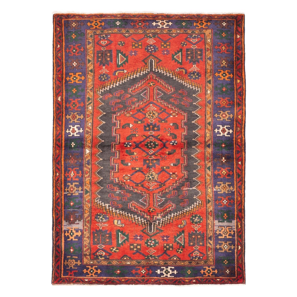 ECARPETGALLERY Hand-knotted Andelz Red Wool Rug - 4'9 x 6'7