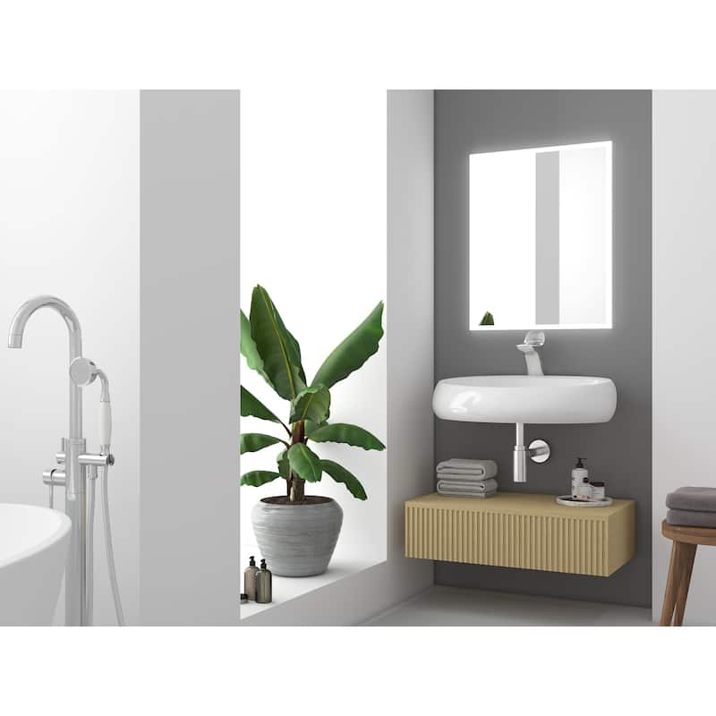 Rosaria 24" Glossy White Porcelain Wall Mounted Bathroom Sink