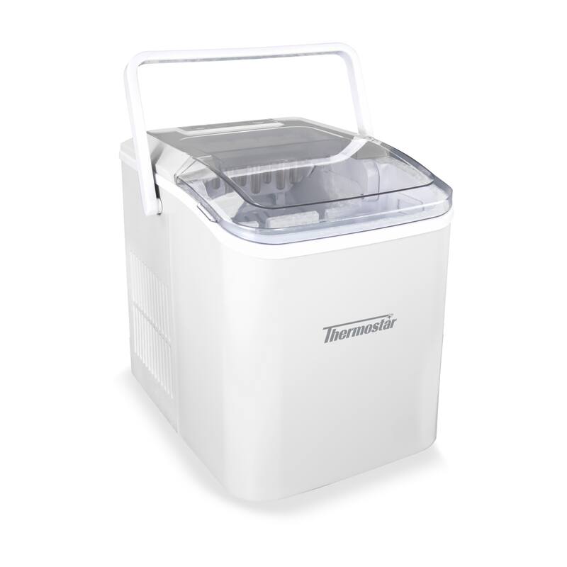 26-Pound Automatic Self-Cleaning Portable Countertop Ice Maker Machine With Handle - White