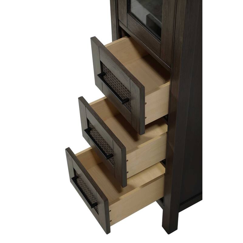 Winslow 16-28 Inch Bath Storage Glass Cabinet