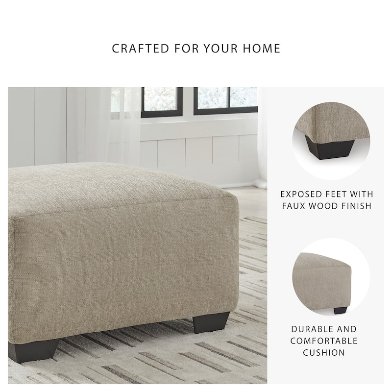 Signature Design by Ashley Brogan Bay Brown/Beige Oversized Accent Ottoman