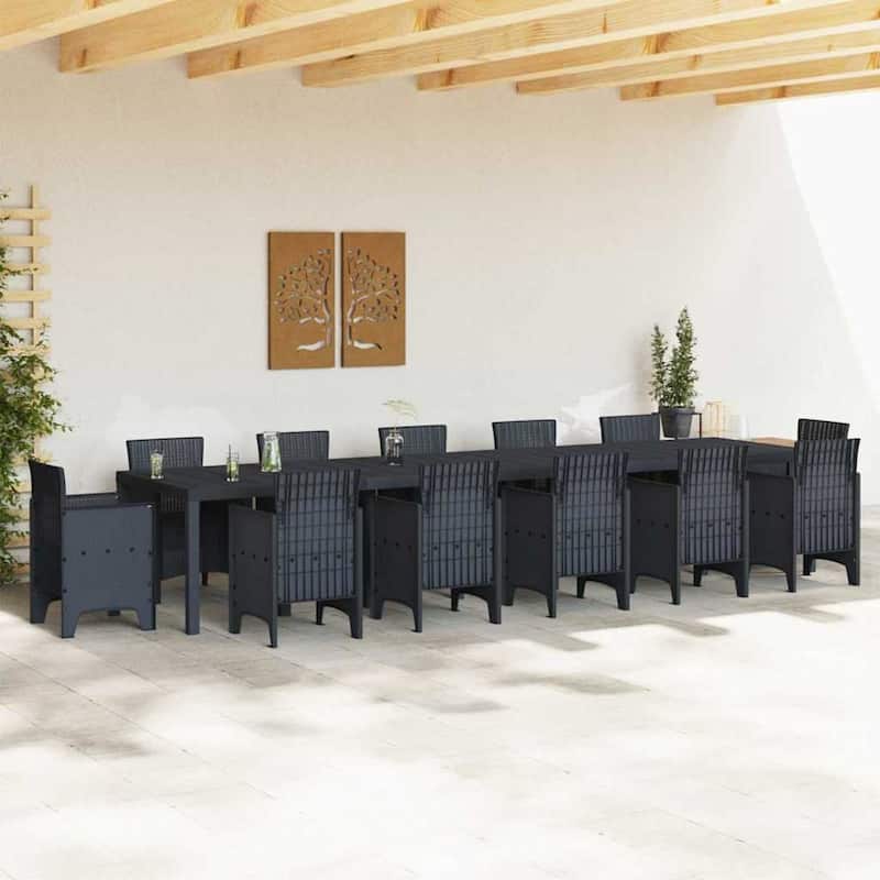 vidaXL Garden Table Anthracite/Brown poly rattan