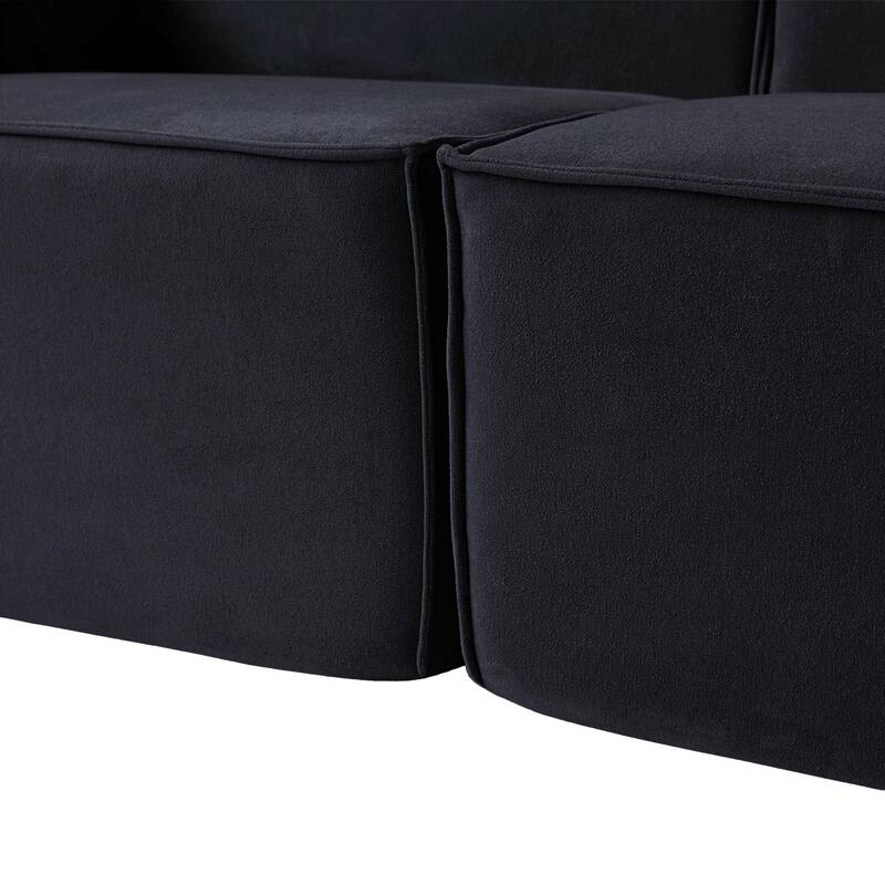 149" U Shaped Modular Sectional Sofa, 6-Seat Upholstered Sofa Couch, Free Combination