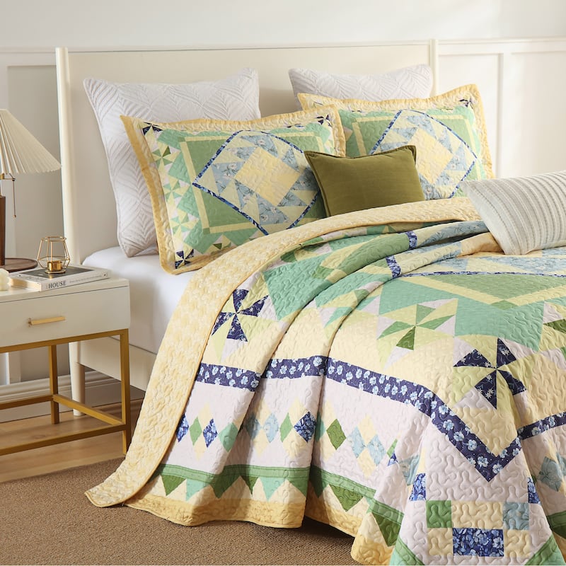 MarCielo 3 Pcs Summer Lightweight Quilt Bedspread Set B197