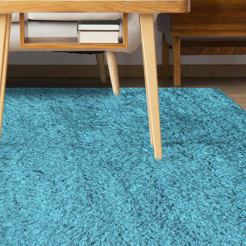 Superior Hand-tufted Plush Solid Shag Indoor Area Rug