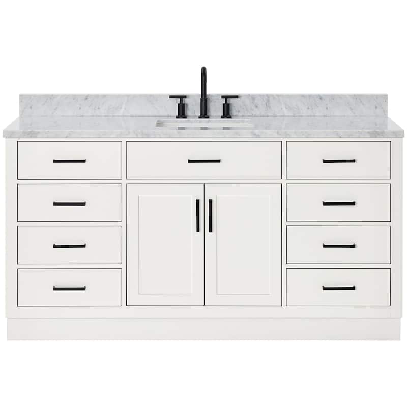 Ariel T067SCW2RVO Hepburn 67" Free Standing Single Rectangular Basin - White - Colored