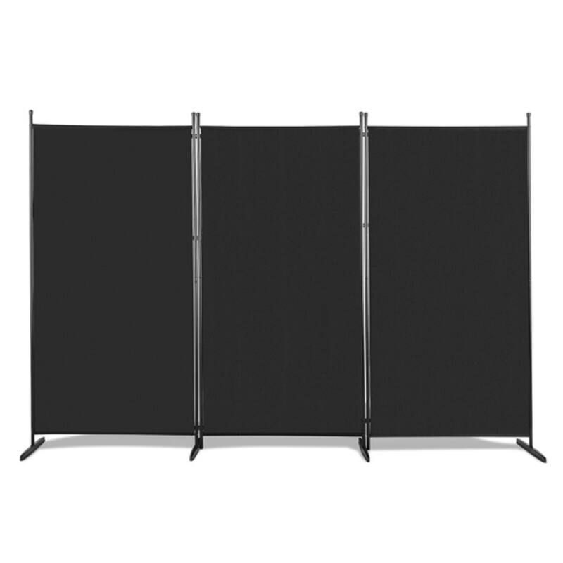 Black 6FT Foldable Screen Polyester Fabric Screen