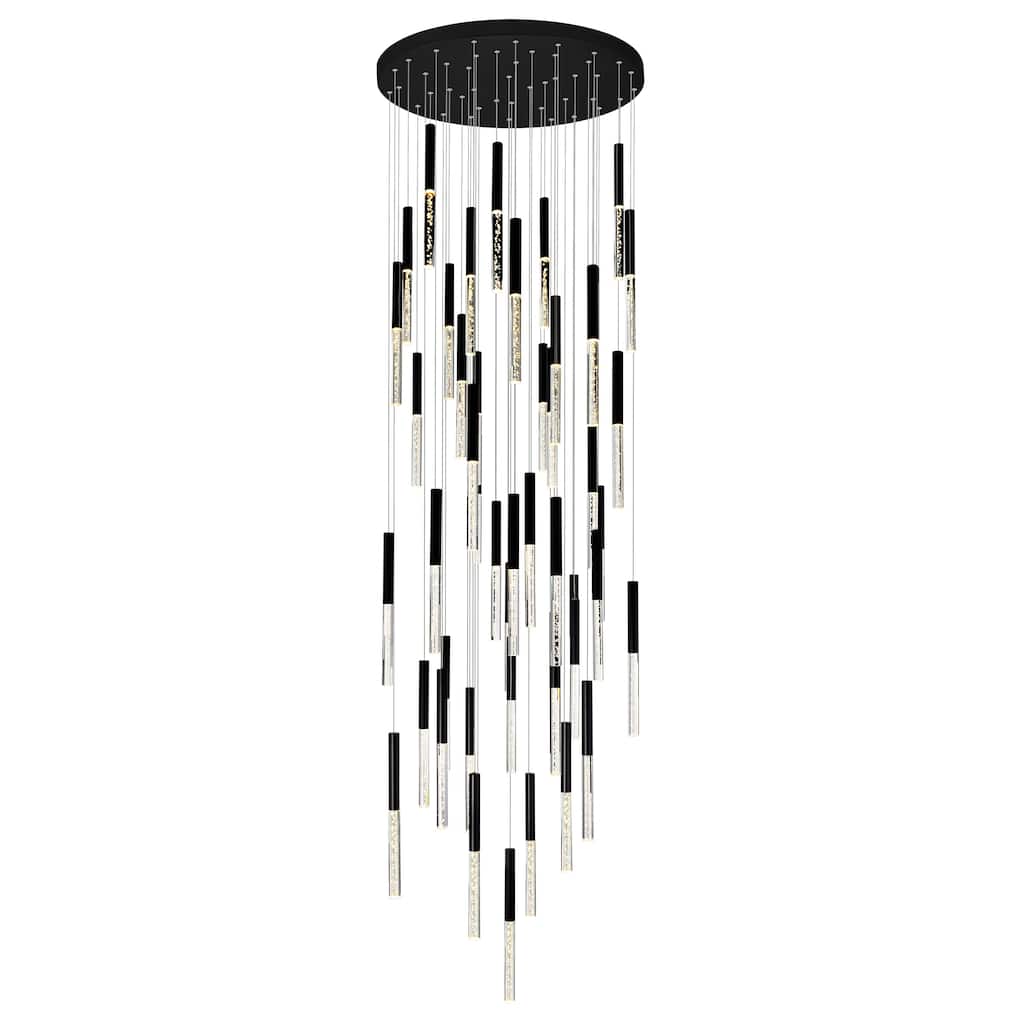 Dragonswatch Integrated LED 32in 45 Pendant Black Chandelier