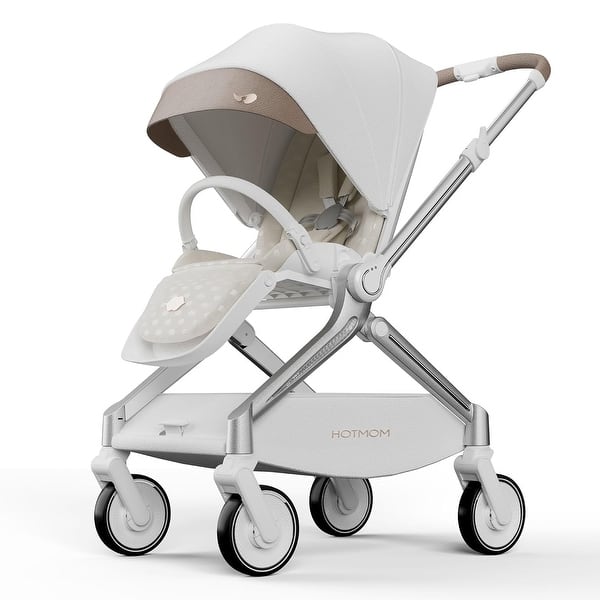 slide 2 of 12, Hot Mom Deluxe Ultra-Light Baby Stroller with Intelligent Reversing Seat & Anti-Shock Tires for Newborns to Toddlers Brown