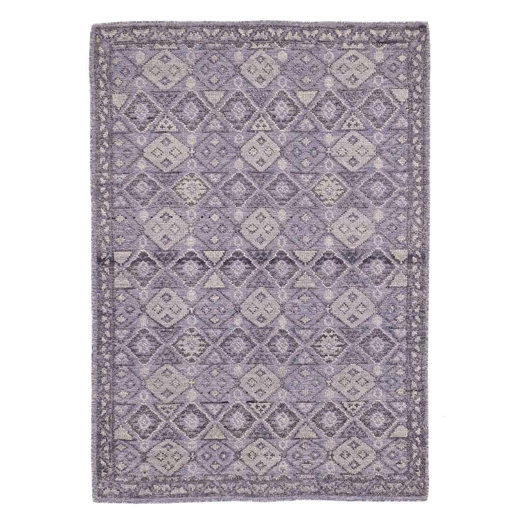 ECARPETGALLERY Hand-knotted Tangier Slate Blue Wool Rug - 5'4 x 7'6