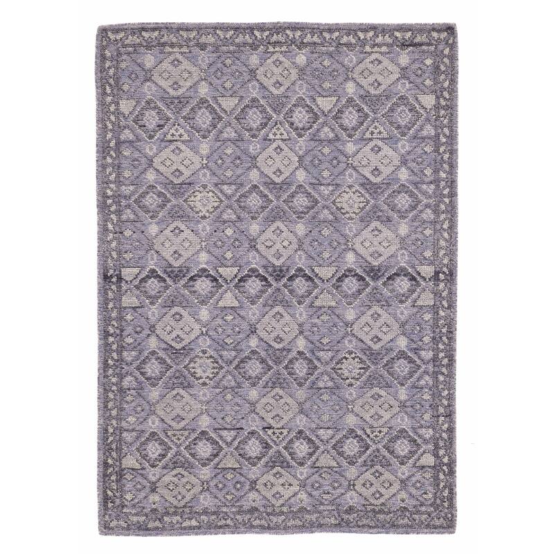ECARPETGALLERY Hand-knotted Tangier Slate Blue Wool Rug - 5'4 x 7'6
