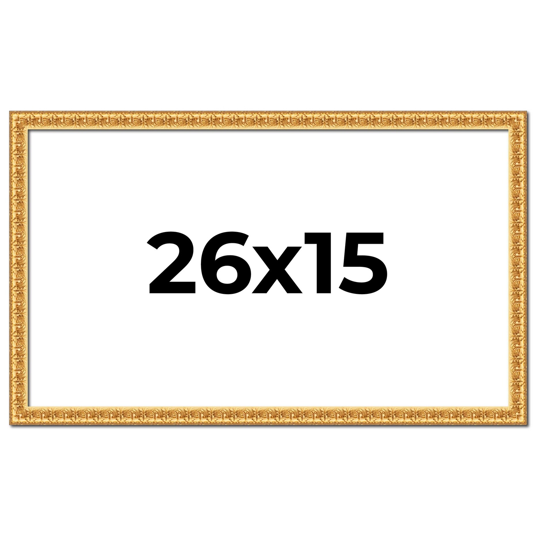 26x15 Frame Gold Real Wood Picture Frame Width 1 inches | Interior