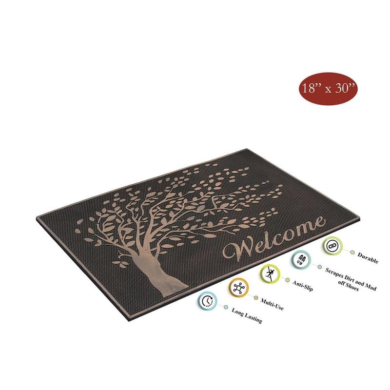 A1HC Rubber Pin 18” X 30” for Outdoor Entrance, Fun Designed Floor, Welcome Mats for Front Door Indoor Non-Slip Backing