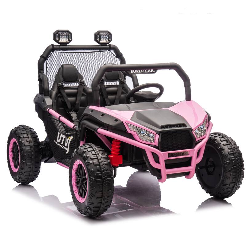 24V Kids UTV Ride-On Car with 400W Power, Four-Wheel Suspension, Bluetooth, and Remote Control.