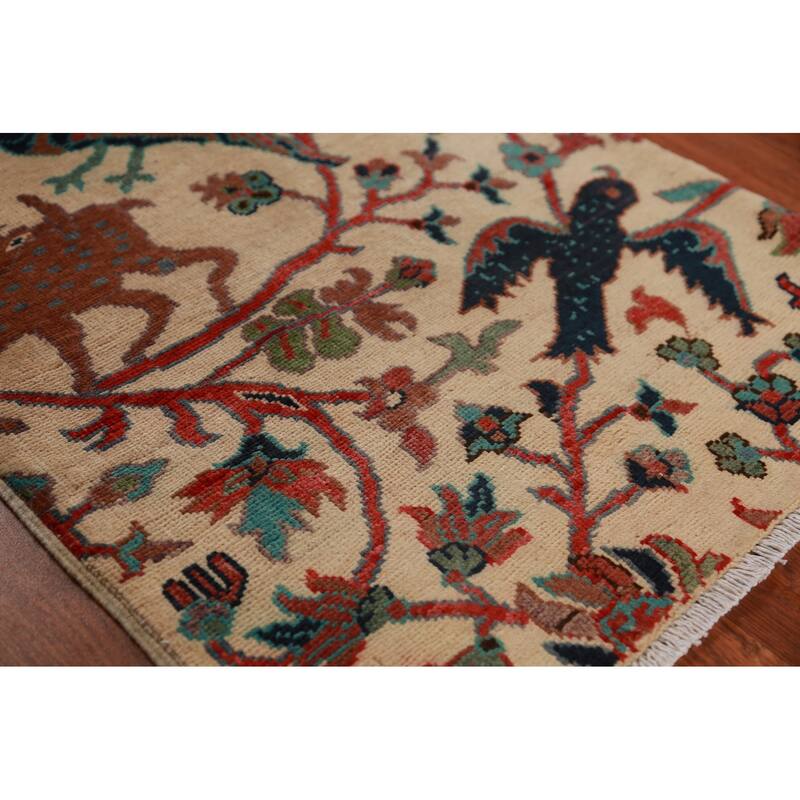 Animals Design Kazak Foyer Rug Handmade Oriental Wool Carpet - 2'0"x 3'0"