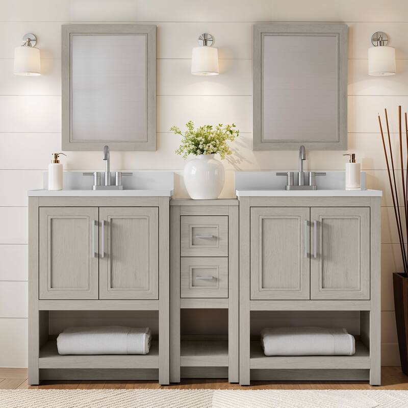Blakely Double Vanity with Mirror and 12-inch Cabinet