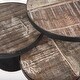 preview thumbnail 4 of 14, Lorenz Light Brown Wood w/Black Metal Base Round Decorative Display Stands (Set of 3)