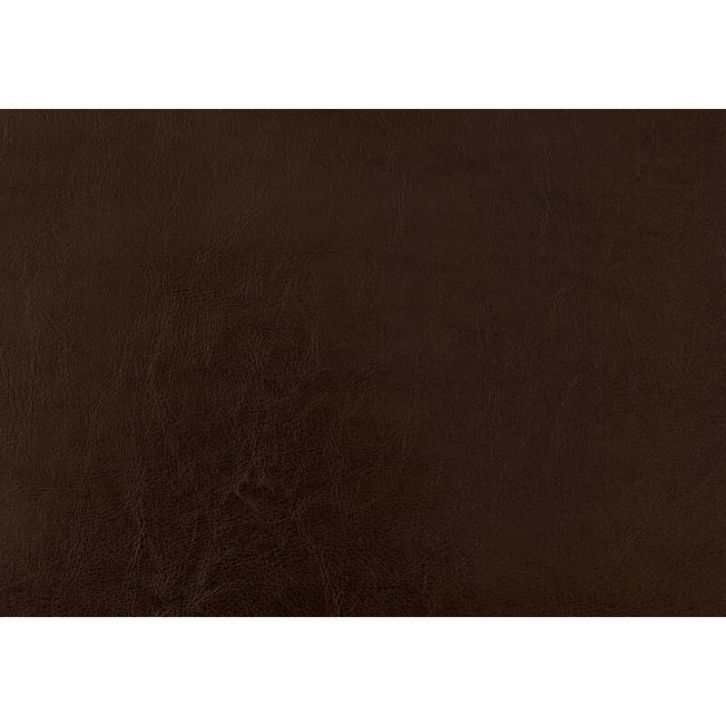 Queen Size Upholstered Bed Frame with Brown Leather Look and Black Legs