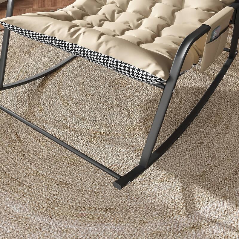 All-Season Comfort Storage Rocking Chair with Cushions & Armrests