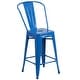 preview thumbnail 35 of 97, 24'' High Metal Indoor-Outdoor Counter Height Stool with Back