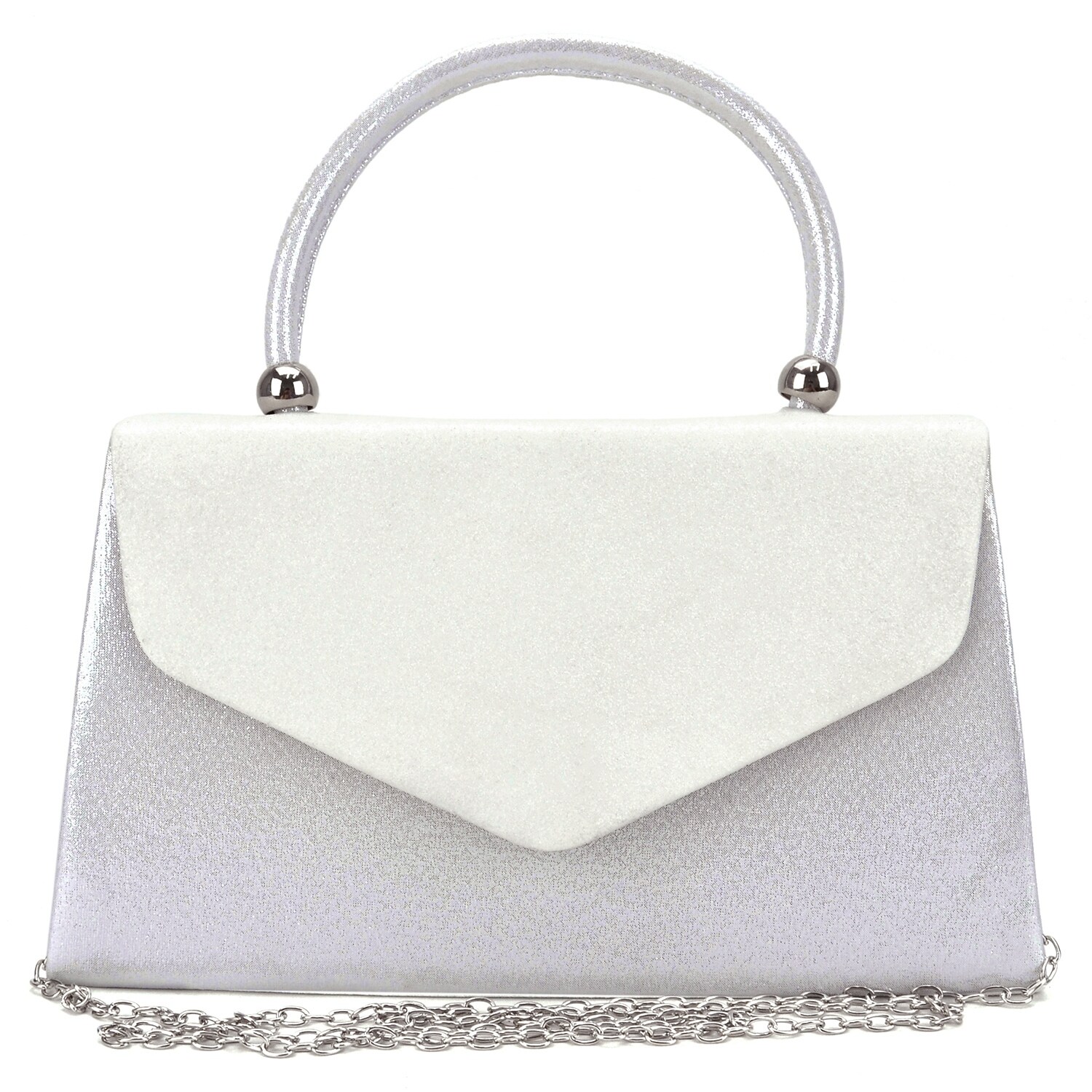 silver clutch bag with handle