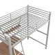 preview thumbnail 8 of 11, Industrial Modern Twin Size Loft Metal & MDF Bed with Built-in Desk and Shelf, Sturdy Construction & Safety Guaranteed, Silver