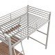 preview thumbnail 1 of 9, Twin Size Metal Loft Bed with Desk and Shelf,Modern Style with Built-In Ladder Silver