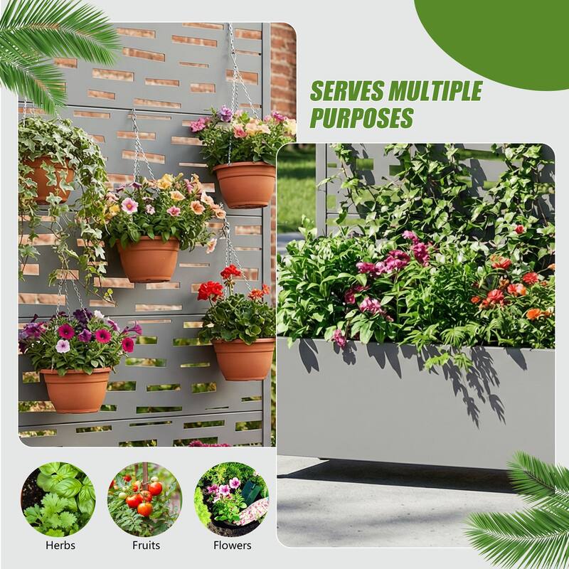 Raised Garden Bed Planter with Trellis Movable Planter Box with Lockable Wheels