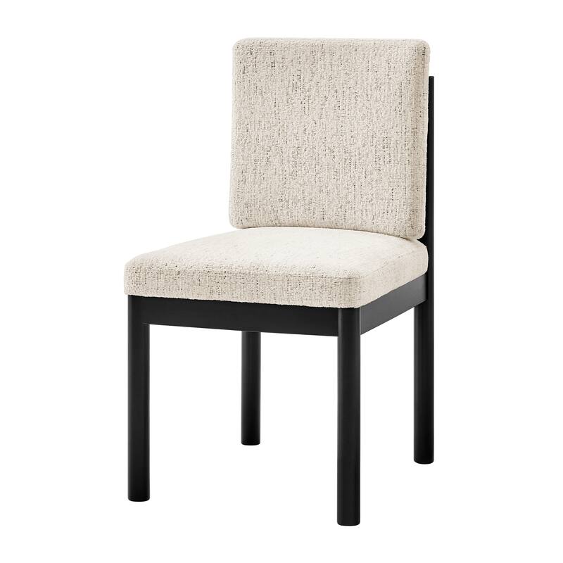 NPD Furniture Melvin Fabric Dining Side Chair (Set of 2) - Set of 2 - Concord Cream / Black Legs