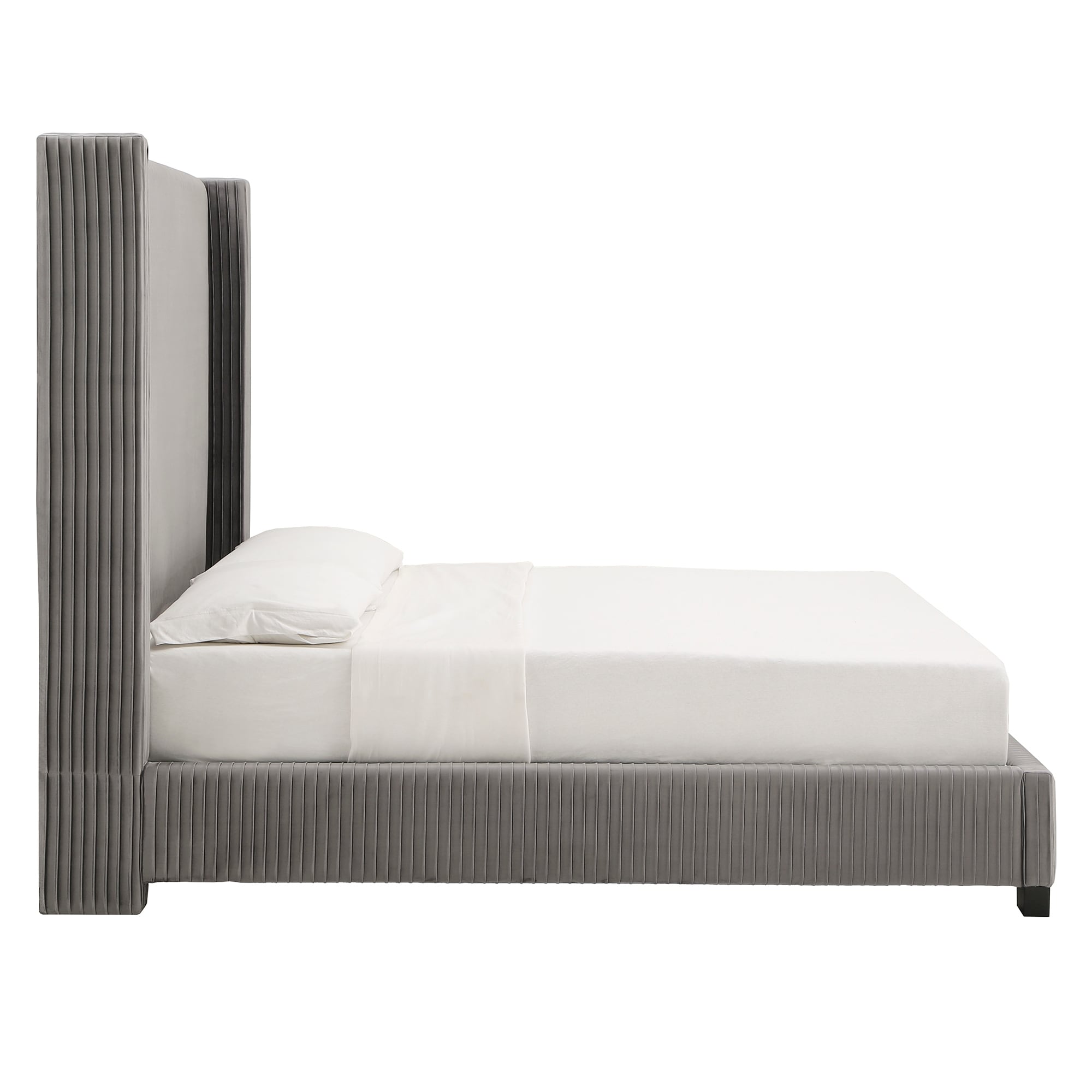 Jules pleated velvet wingback cheap bed by inspire q modern
