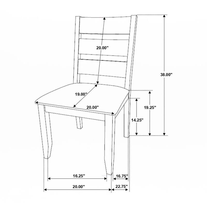 Set of 2 Upholstered Seat Dining Chairs