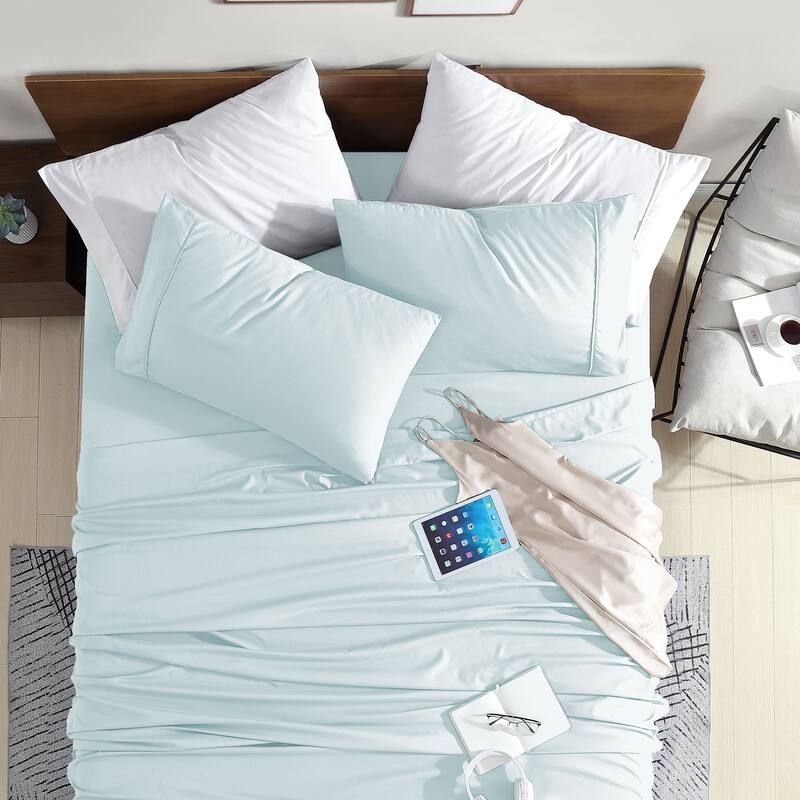 Swift Home Double Brushed Ultra Soft Microfiber Sheets 4-Piece Sheet Set Bedding Set - Assorted Colors