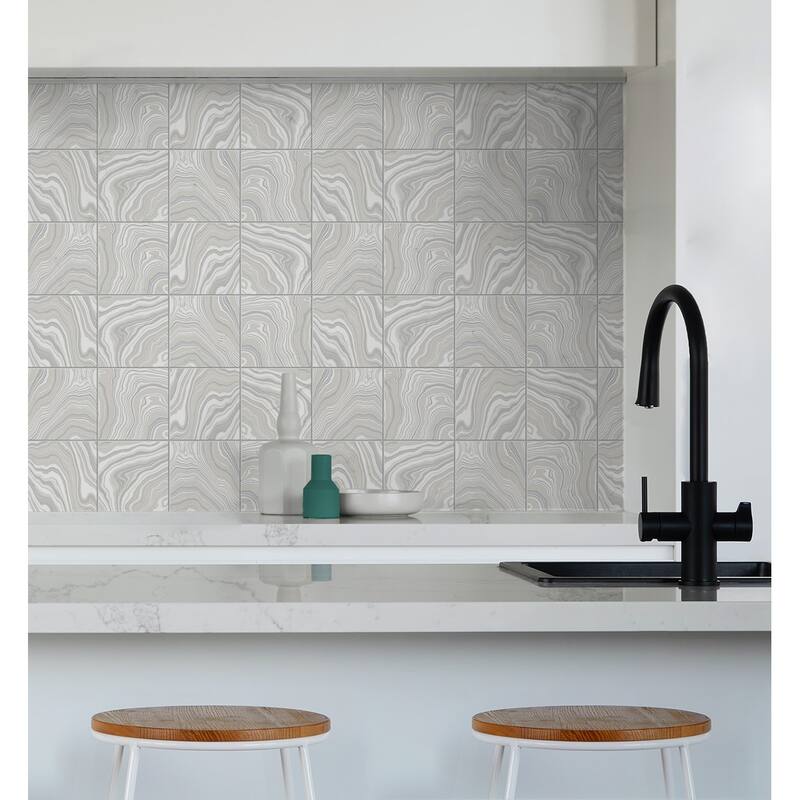 Luxe Haven Marbled Tile Peel and Stick Wallpaper