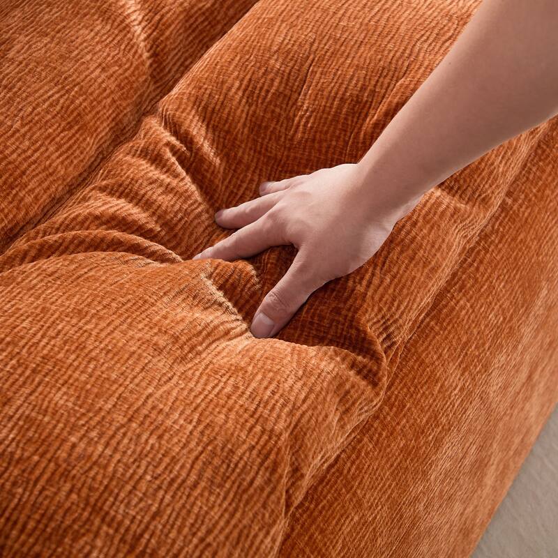 Accent Armless Chair Lazy Floor Seating, Single Chair Sofa Lounger Leisure Accent Single Couch with Backrest for Living