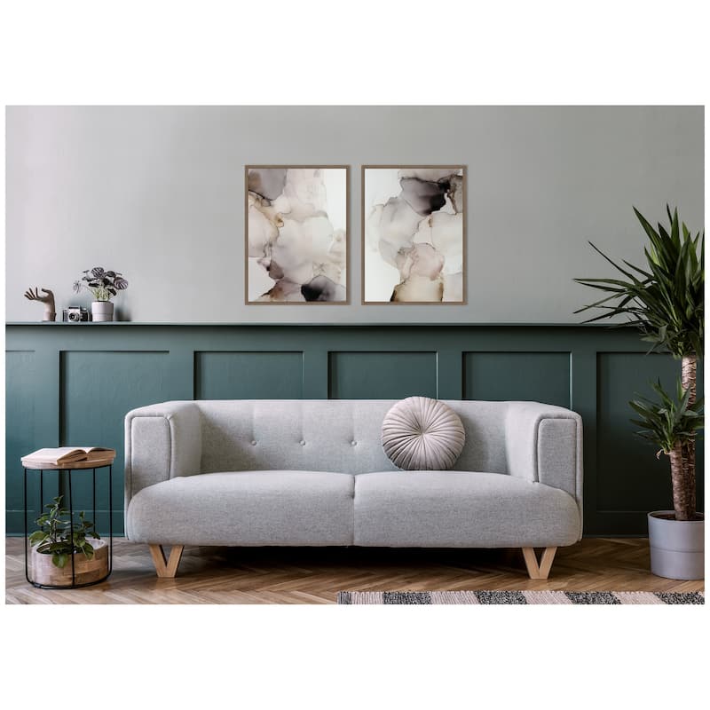 Kate and Laurel Smoke No. 1 & No. 2 2 Piece Framed Canvas Wall Art Set by Amy Lighthall