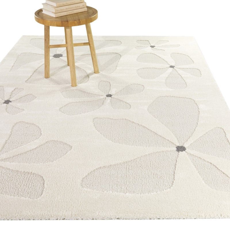 Gabriela Modern Floral Area Rug - 7'10" x 10' - Cream - Rectangle